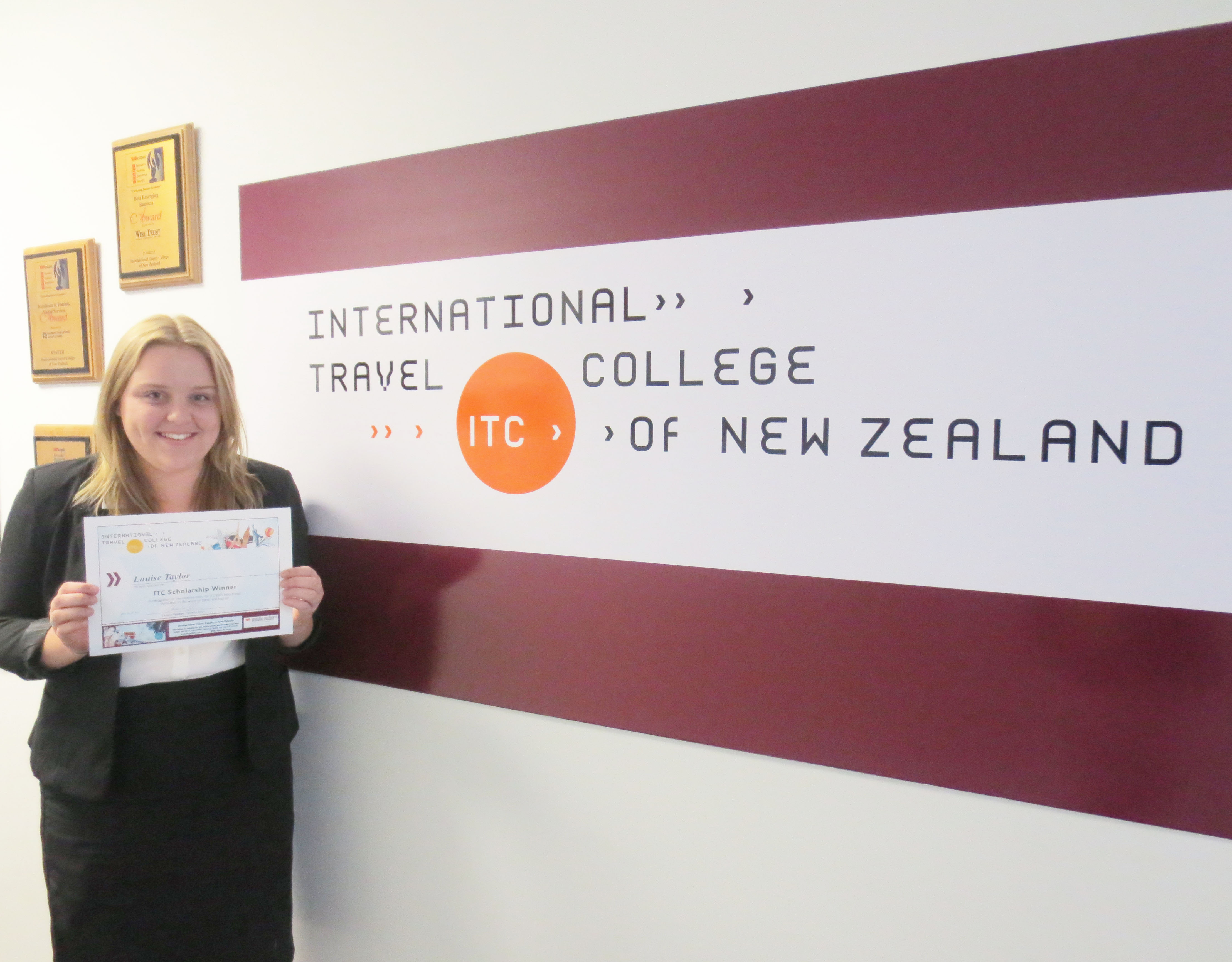 ITC scholarship winner Louise Taylor was recommended by her teachers and Dean for her outstanding attitude and passion for travel and tourism