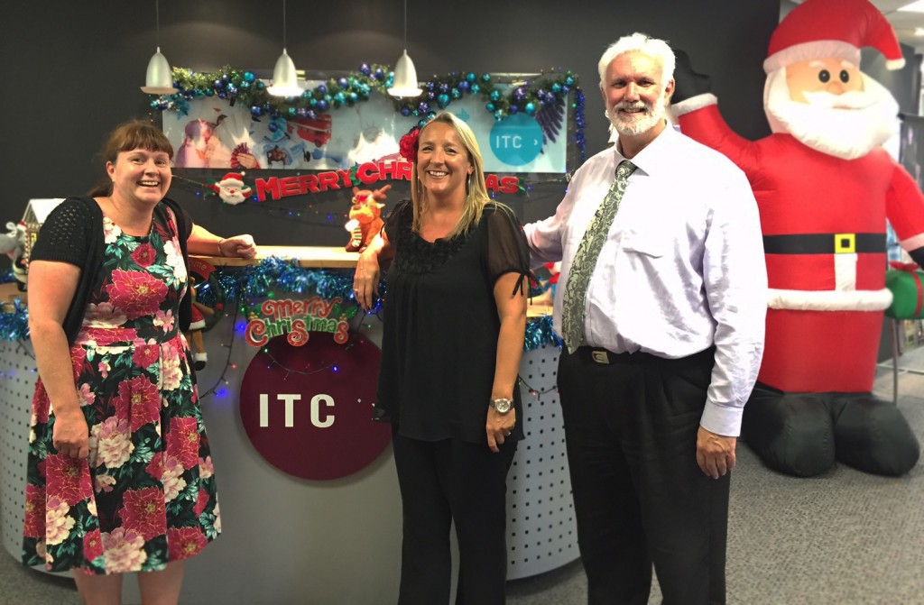 Auckland City Mission Fundraising Team Leader Alexis Sawyers is pictured with ITC Directors Claire Huxley and Kerry Priestley.